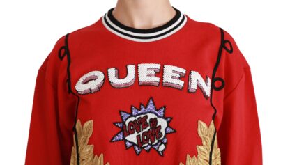 Dolce & Gabbana - Radiant Red Sequined Crew Neck Sweater