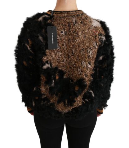 Dolce & Gabbana - Elegant Leopard Motive Wool Blend Sweater