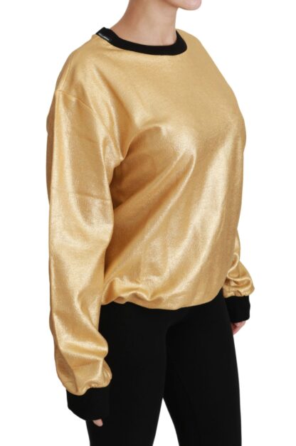 Dolce & Gabbana - Elegant Gold Crew Neck Cotton Sweater