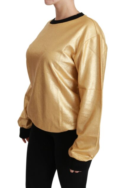 Dolce & Gabbana - Elegant Gold Crew Neck Cotton Sweater