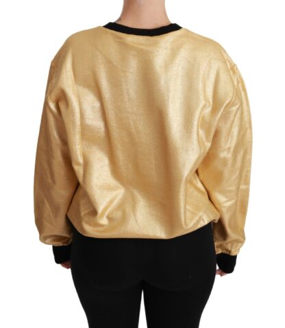 Dolce & Gabbana - Elegant Gold Crew Neck Cotton Sweater