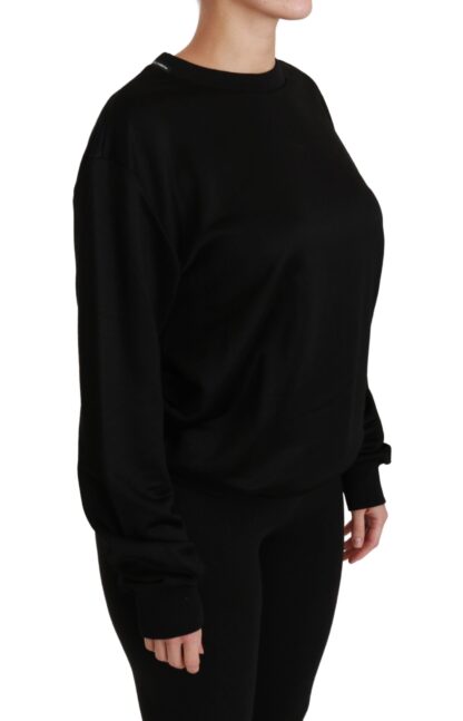 Dolce & Gabbana - Elegant Black Cotton Crew Neck Pullover Sweater