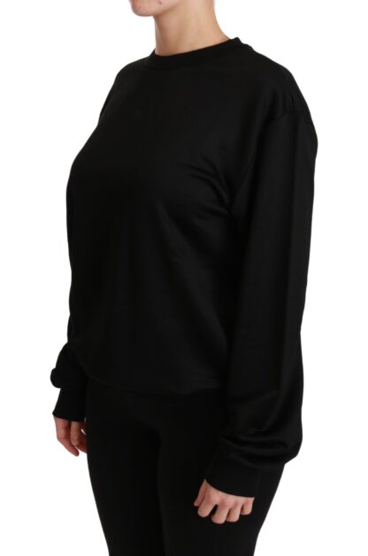 Dolce & Gabbana - Elegant Black Cotton Crew Neck Pullover Sweater