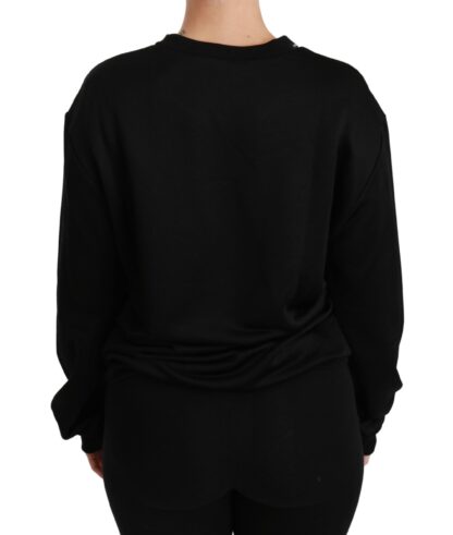 Dolce & Gabbana - Elegant Black Cotton Crew Neck Pullover Sweater