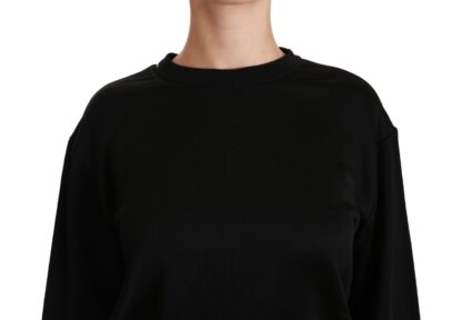 Dolce & Gabbana - Elegant Black Cotton Crew Neck Pullover Sweater