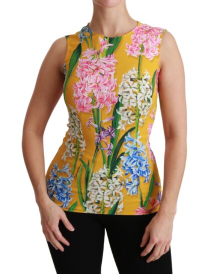 Dolce & Gabbana - Sunshine Floral Crewneck Sleeveless Blouse