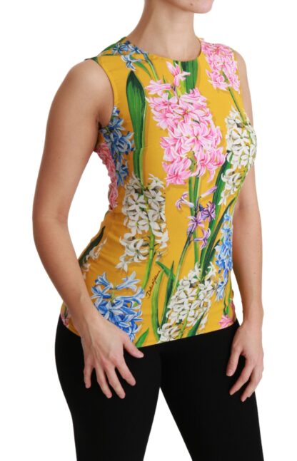 Dolce & Gabbana - Sunshine Floral Crewneck Sleeveless Blouse