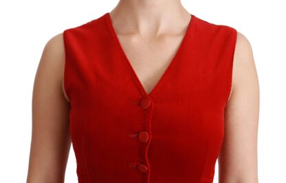 Dolce & Gabbana - Elegant Red Sleeveless Silk Blend Vest