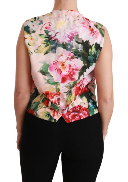 Dolce & Gabbana - Multicolor Brocade Floral Sleeveless Vest