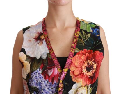 Dolce & Gabbana - Multicolor Brocade Floral Sleeveless Vest