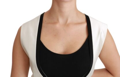 Dolce & Gabbana - Elegant Silk Sleeveless Vest in Black & White