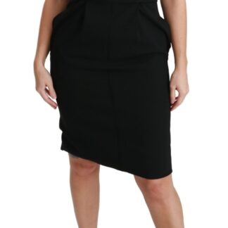 Dolce & Gabbana - Elegant Black Fit Flare Wool Blend Dress