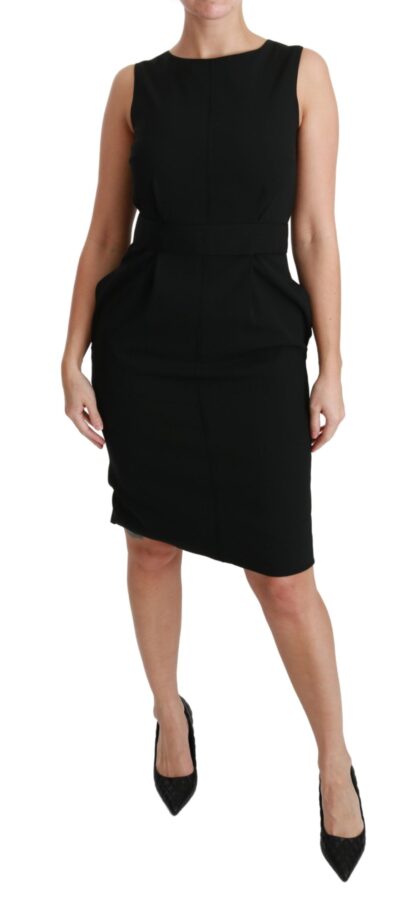 Dolce & Gabbana - Elegant Knee-Length Sheath Dress in Black