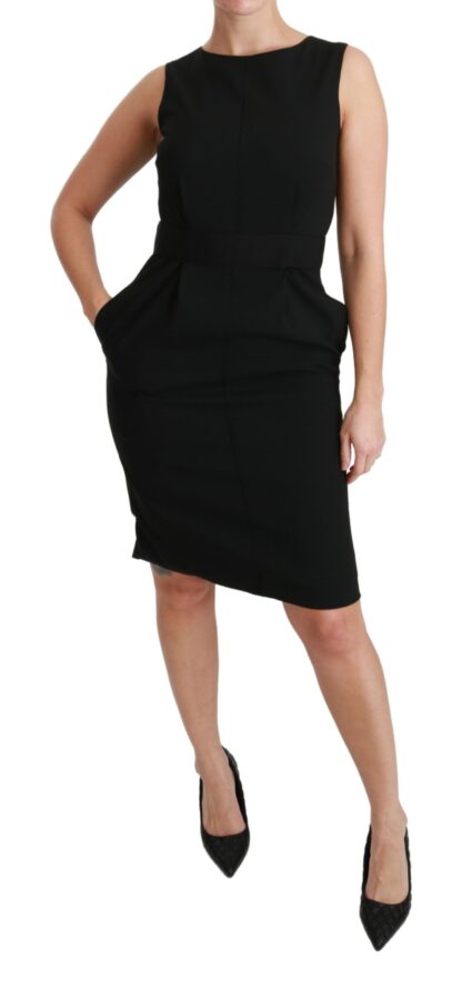 Dolce & Gabbana - Elegant Knee-Length Sheath Dress in Black