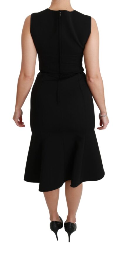 Dolce & Gabbana - Elegant Black Fit Flare Wool Blend Dress