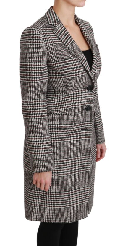 Dolce & Gabbana - Elegant Multicolor Checked Knee-Length Jacket Coat