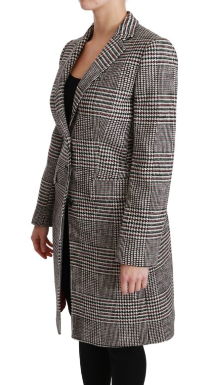 Dolce & Gabbana - Elegant Multicolor Checked Knee-Length Jacket Coat