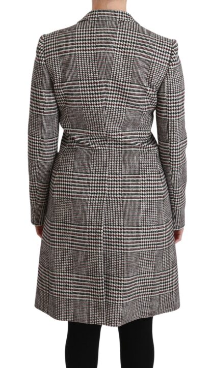 Dolce & Gabbana - Elegant Multicolor Checked Knee-Length Jacket Coat