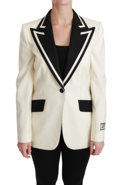 Dolce & Gabbana - Elegant Off-White Silk-Lined Blazer