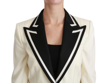 Dolce & Gabbana - Elegant Off-White Silk-Lined Blazer