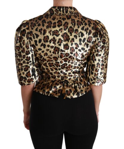 Dolce & Gabbana - Gold Leopard Print Short Sleeve Blazer