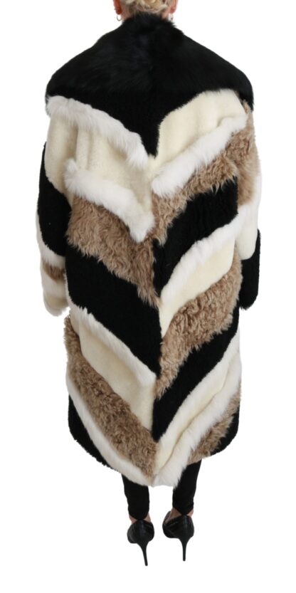 Dolce & Gabbana - Elegant Multicolor Shearling Cape Coat