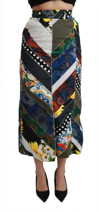 Dolce & Gabbana - Elegant Geometric Print High-Waist Skirt