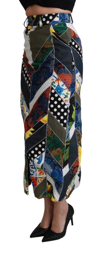 Dolce & Gabbana - Elegant Geometric Print High-Waist Skirt