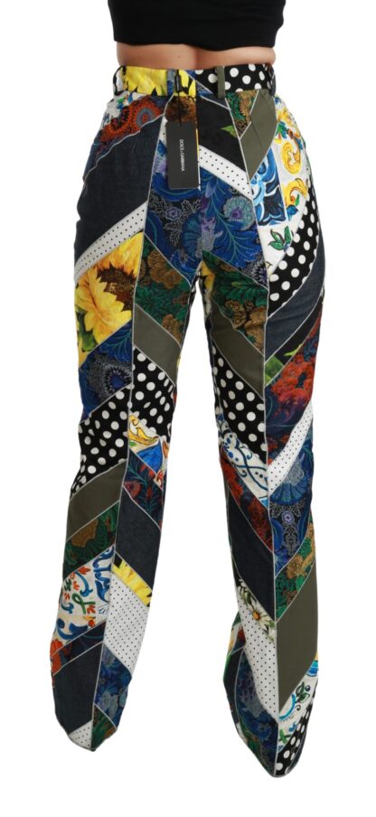 Dolce & Gabbana - Elegant High Waist Multicolor Straight Pants