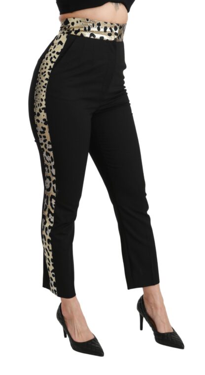 Dolce & Gabbana - Gold Leopard Jacquard High Waist Pants