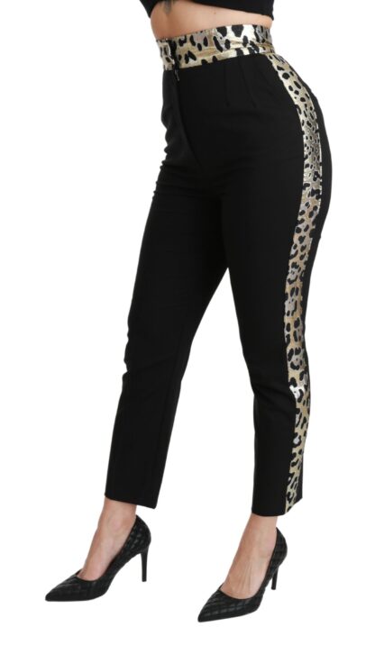 Dolce & Gabbana - Gold Leopard Jacquard High Waist Pants