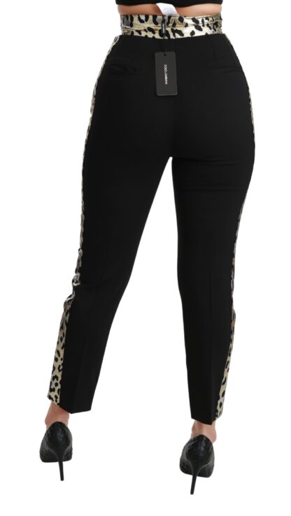 Dolce & Gabbana - Gold Leopard Jacquard High Waist Pants