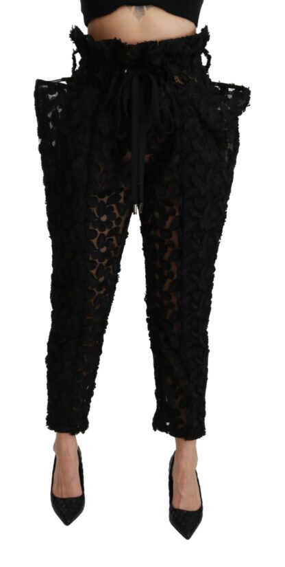 Dolce & Gabbana - Chic Tapered High Waist Lace Pants