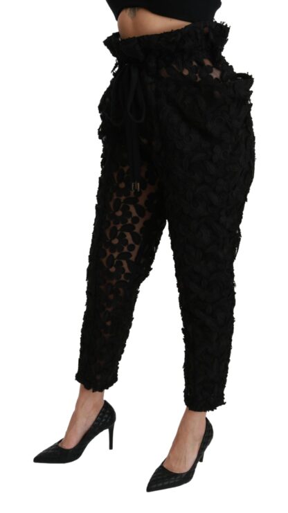 Dolce & Gabbana - Chic Tapered High Waist Lace Pants