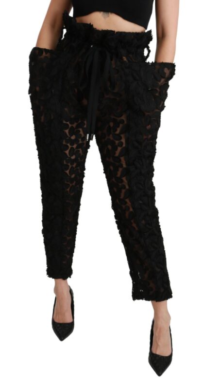 Dolce & Gabbana - Chic Tapered High Waist Lace Pants