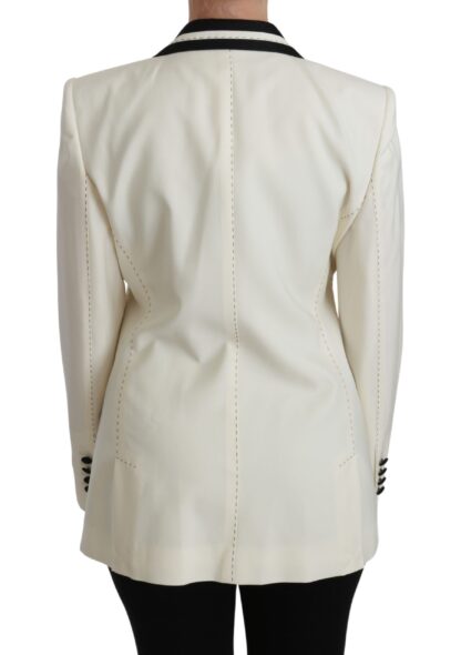 Dolce & Gabbana - Elegant Cream & Black Detailed Blazer