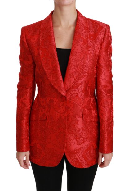 Dolce & Gabbana - Red Floral Angel Pattern Blazer