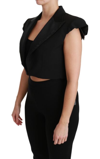 Dolce & Gabbana - Elegant Black Cropped Blazer Vest