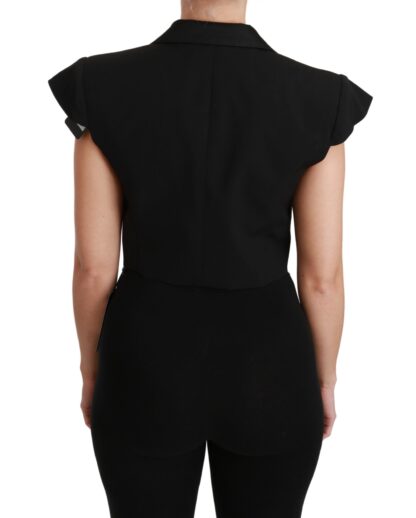 Dolce & Gabbana - Elegant Black Cropped Blazer Vest