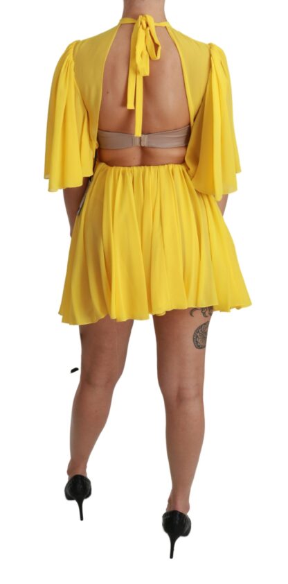 Dolce & Gabbana - Silk Pleated A-line Mini Dress in Sunshine Yellow