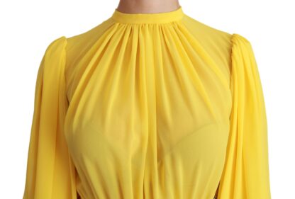 Dolce & Gabbana - Silk Pleated A-line Mini Dress in Sunshine Yellow