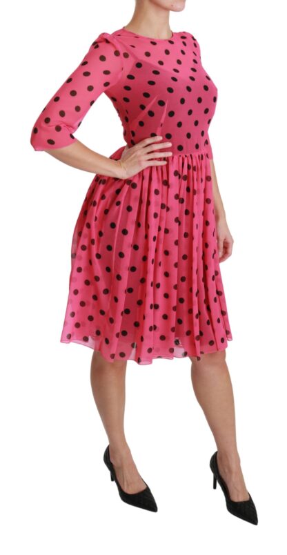 Dolce & Gabbana - Elegant Polka Dot A-Line Knee Length Dress