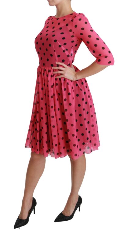 Dolce & Gabbana - Elegant Polka Dot A-Line Knee Length Dress