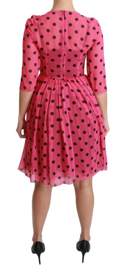 Dolce & Gabbana - Elegant Polka Dot A-Line Knee Length Dress