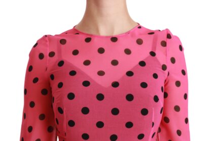 Dolce & Gabbana - Elegant Polka Dot A-Line Knee Length Dress