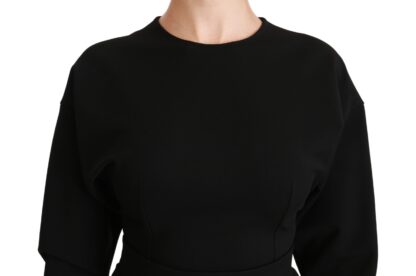 Dolce & Gabbana - Elegant Black Bodycon Sheath Midi Dress