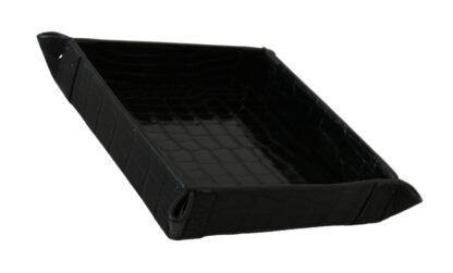 Dolce & Gabbana - Elegant Black Exotic Skin Entry Tray