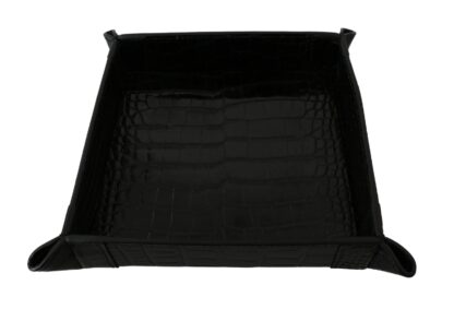 Dolce & Gabbana - Elegant Black Exotic Skin Entry Tray