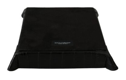 Dolce & Gabbana - Elegant Black Exotic Skin Entry Tray