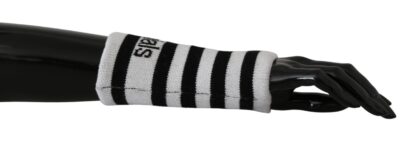 Dolce & Gabbana - Chic Monochrome Wool Arm Warmers